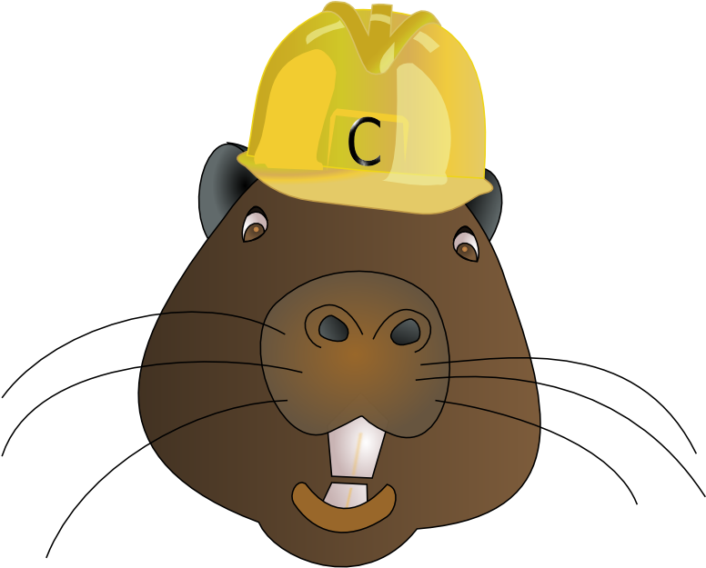 Free Beaver Wearing A Hard Hat Clip Art - Beaver With A Hard Hat - Png Download (800x722), Png Download
