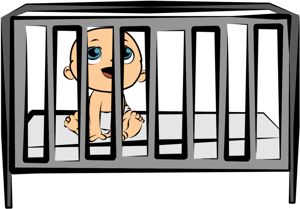 Baby Crib Clip Art - Baby In Cot Clipart - Png Download (1024x1024), Png Download