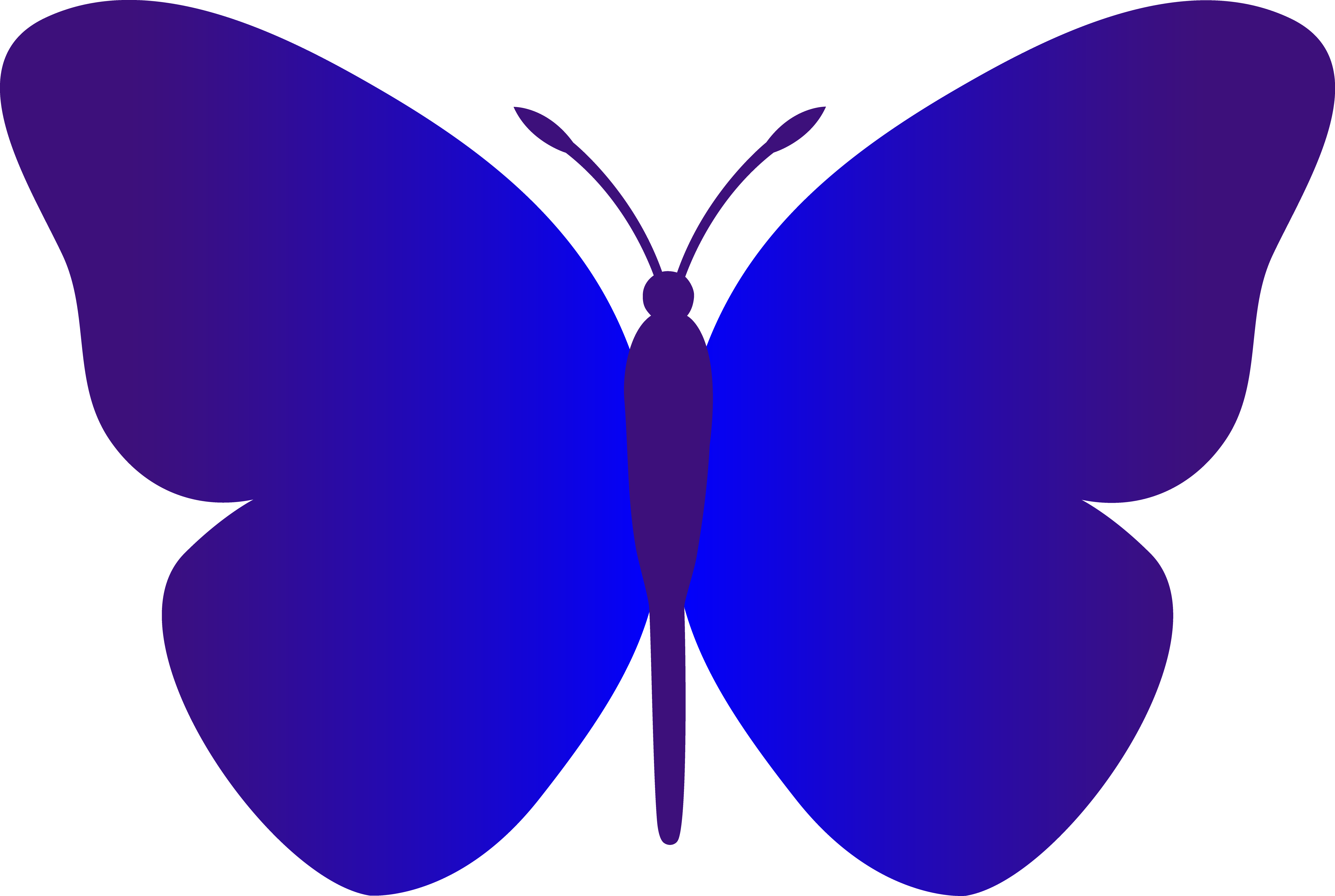 Blue Butterfly Graphic Clipart - Blue Butterfly Clip Art - Png Download (5381x3614), Png Download