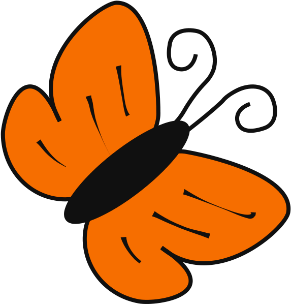 Orange Clip Art - Clip Art Orange Butterfly - Png Download (575x600), Png Download