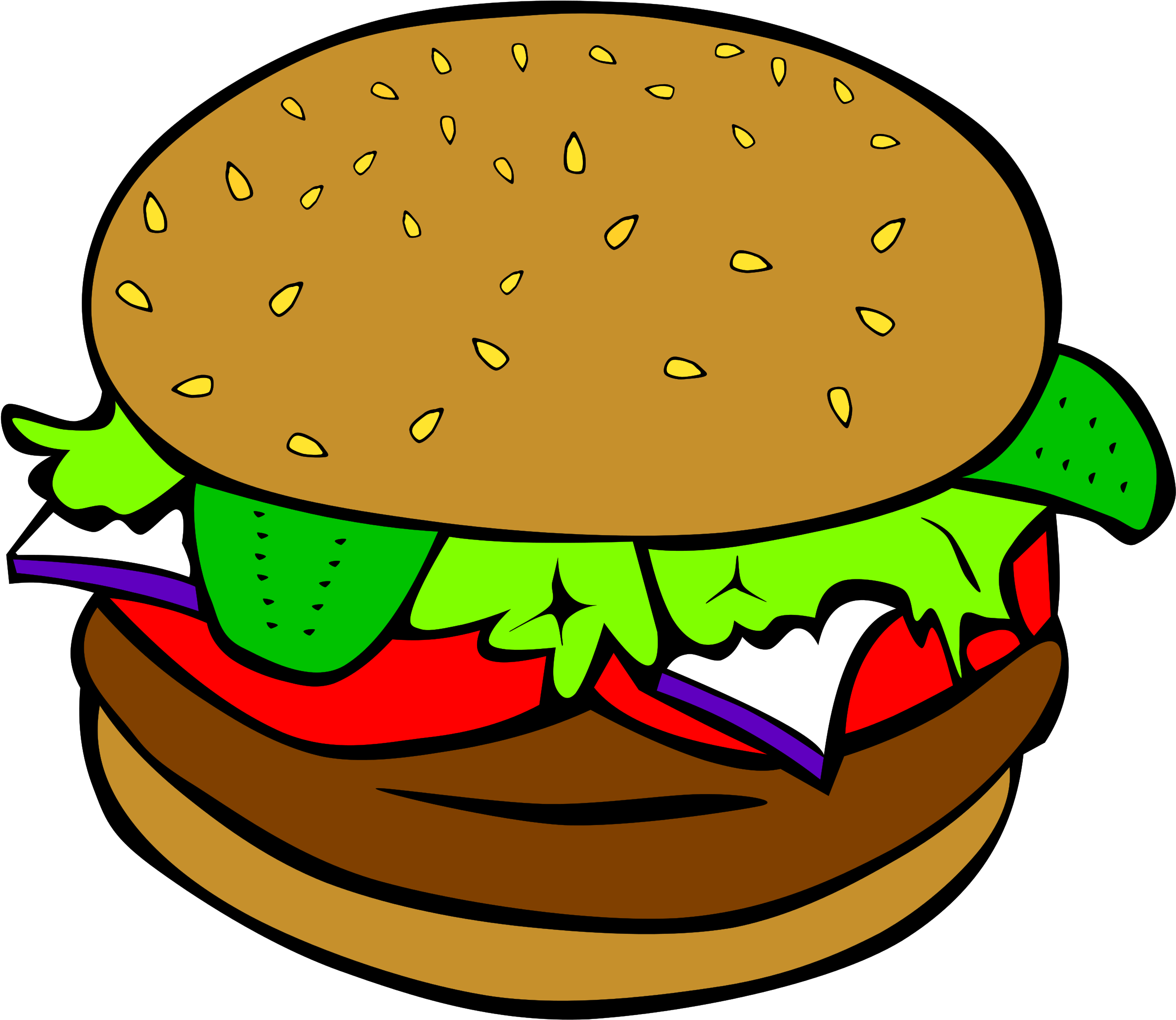 Clipart - Hamburger Clip Art - Png Download (2389x2071), Png Download