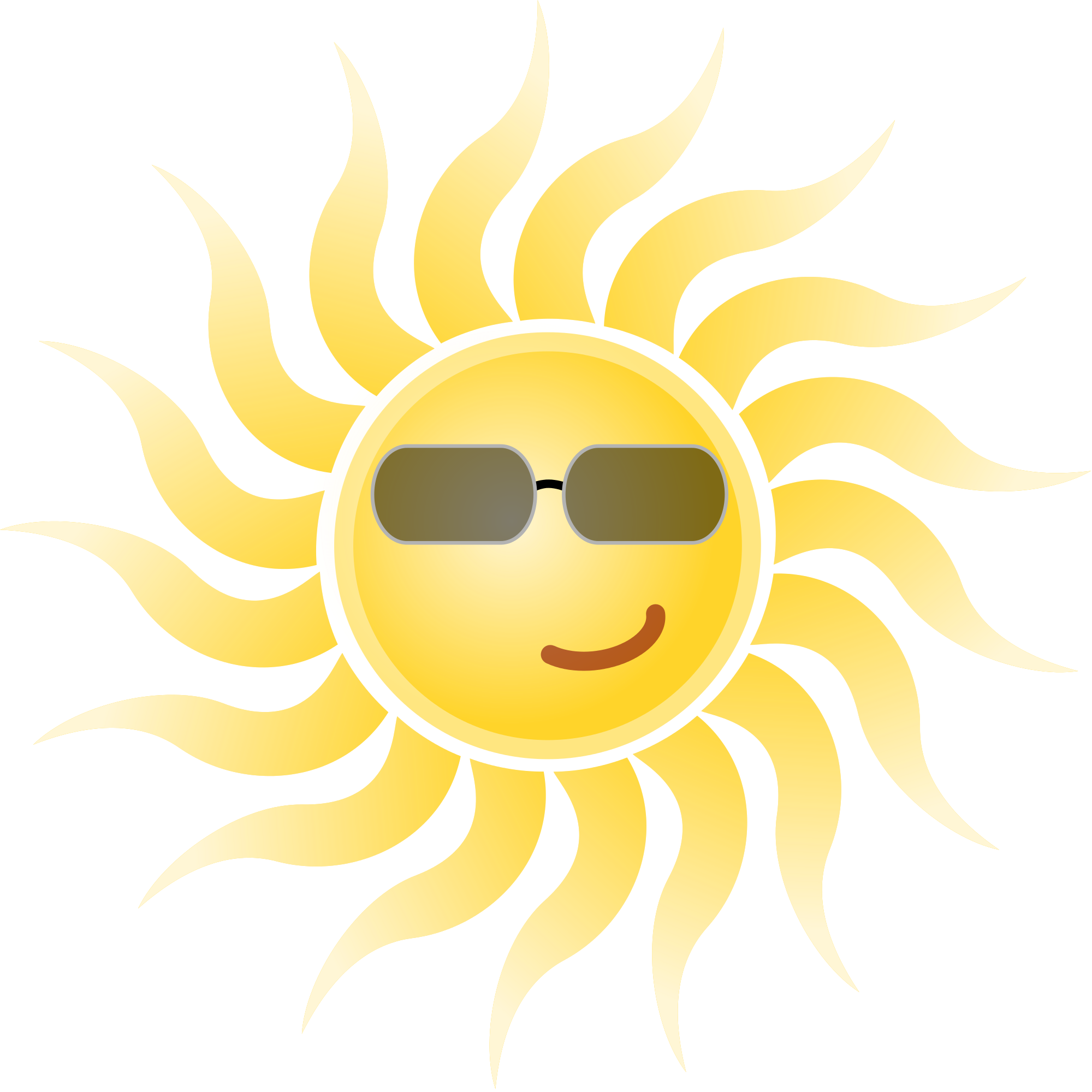 Sun Wearing Sun Glasses Clip Art - Sun With Glasses Png Transparent Png (1024x1024), Png Download
