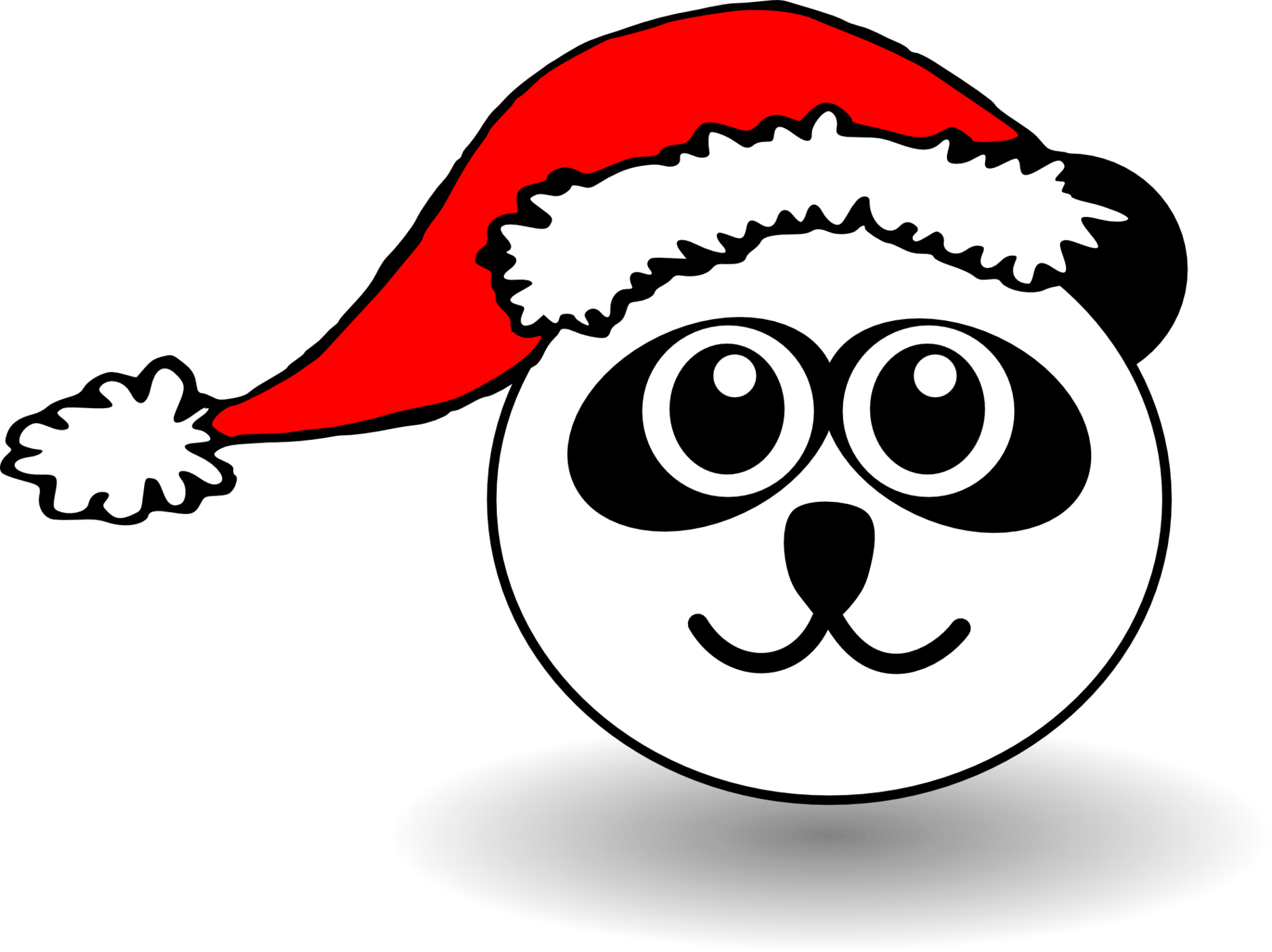 Giant Panda Santa Claus Coloring Book Christmas Day - Panda Santa Picture Ornament Clipart (1002x750), Png Download