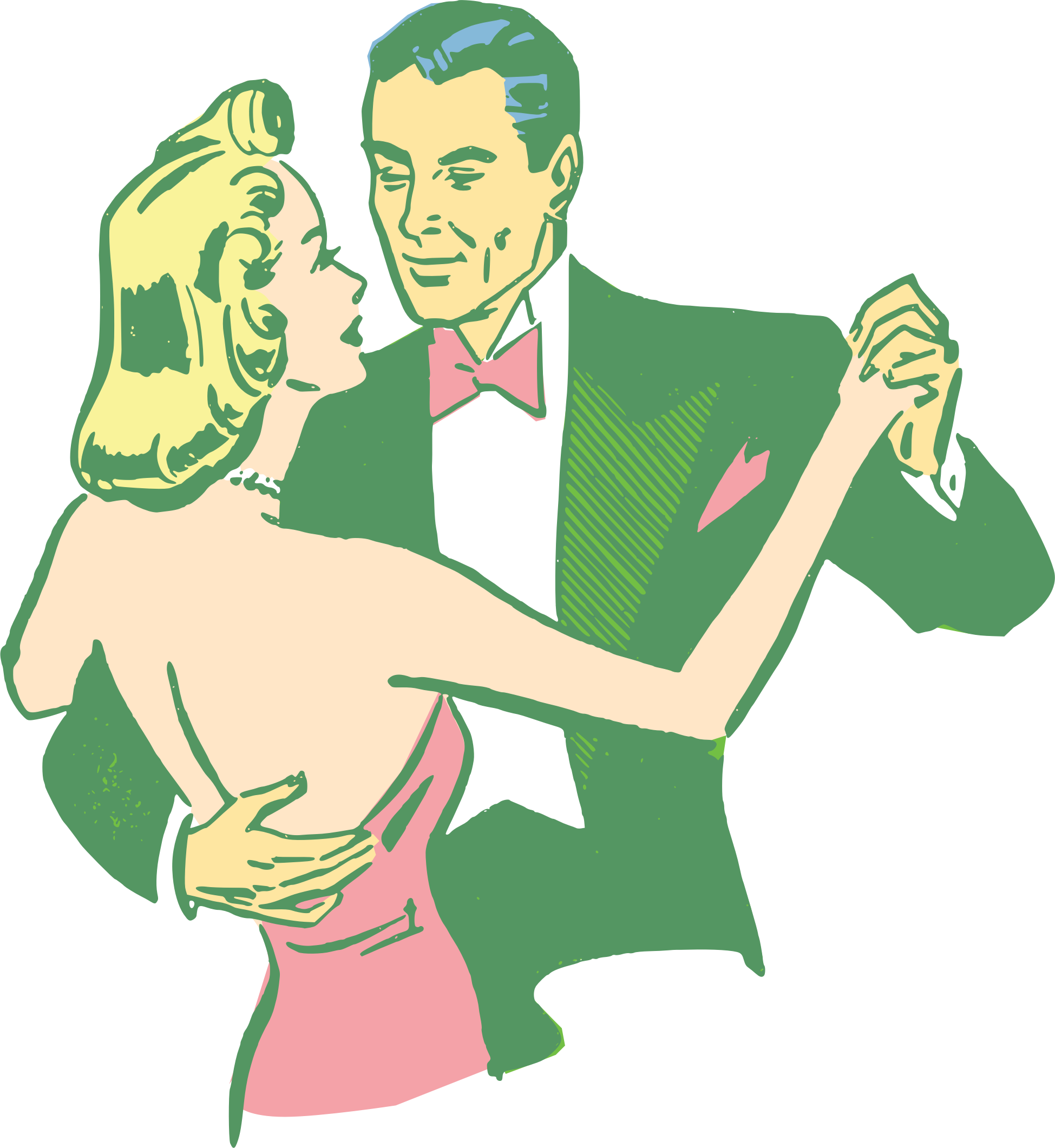 50s - Vintage Dancing Couple Clipart (1949x2121), Png Download