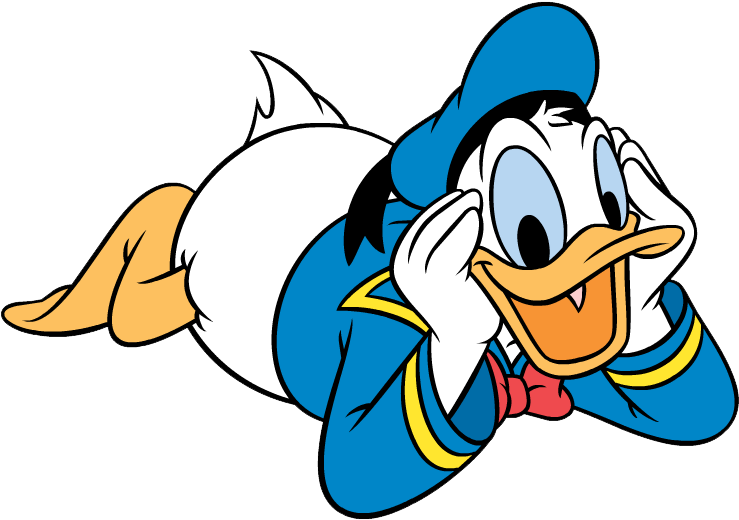 Donald Lay On Stomach - Clipart Donald Duck - Png Download (763x535), Png Download