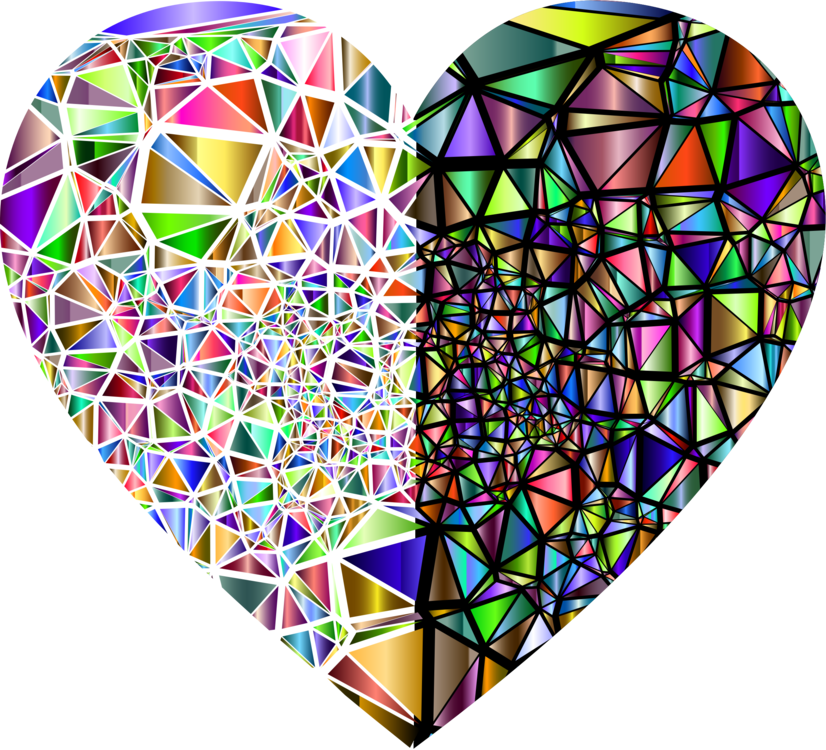 Window Heart Stained Glass - Stained Glass Broken Heart Clipart (826x750), Png Download