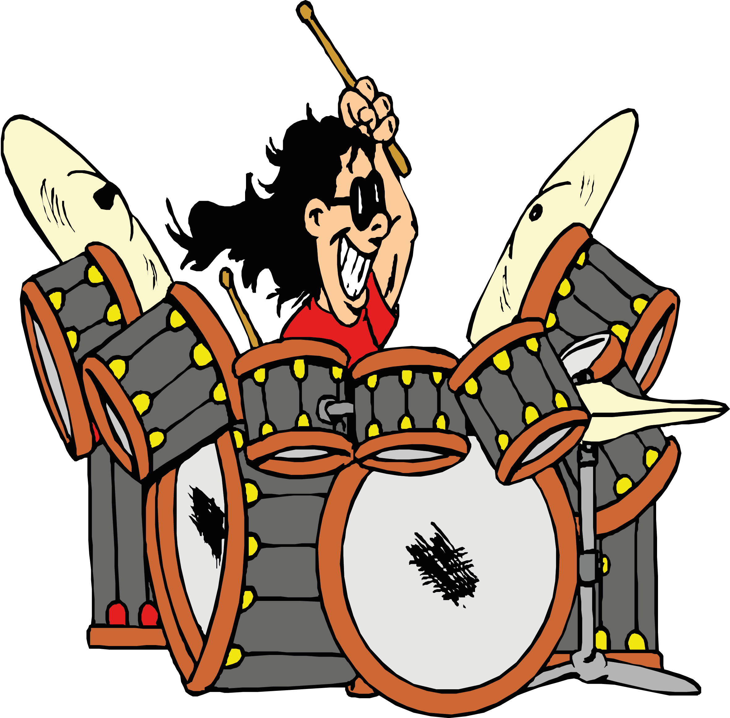 Schlagzeugunterricht - Cartoon Drummer Clipart (2362x2324), Png Download