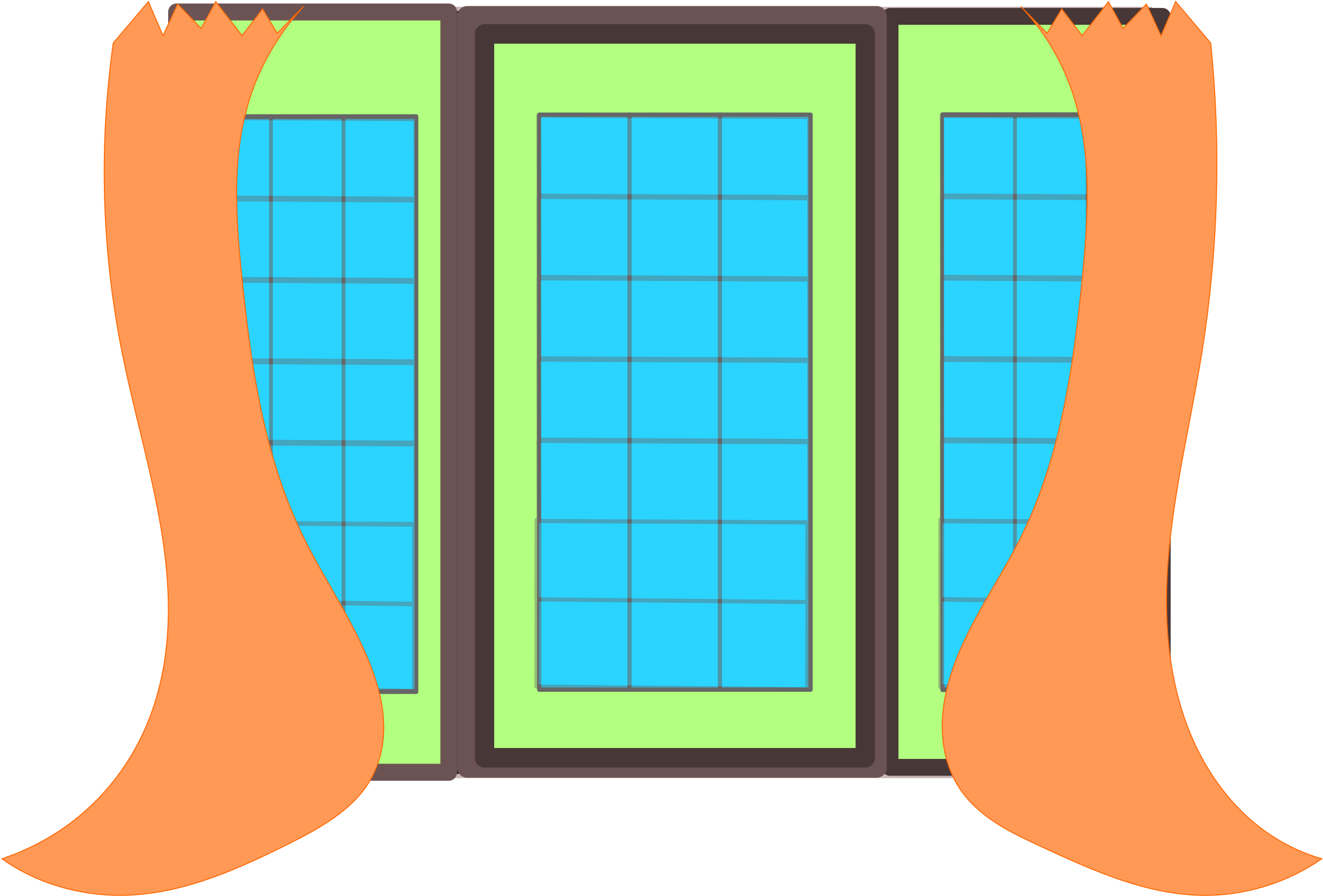 Curtain Clipart Morning Window - Jendela Vector Png Transparent Png (960x650), Png Download