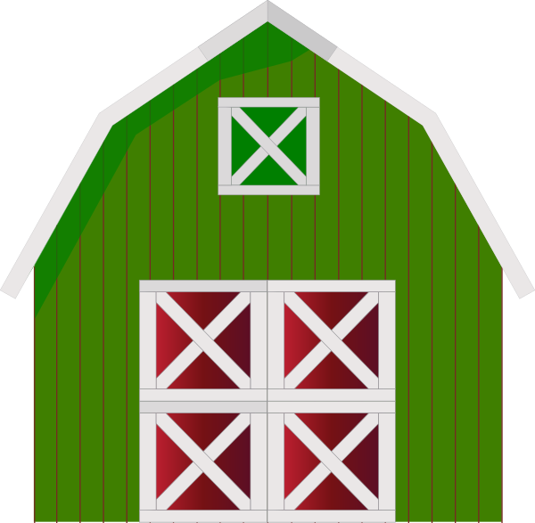 Green Barn Clip Art - Cartoon Barn Transparent - Png Download (600x587), Png Download