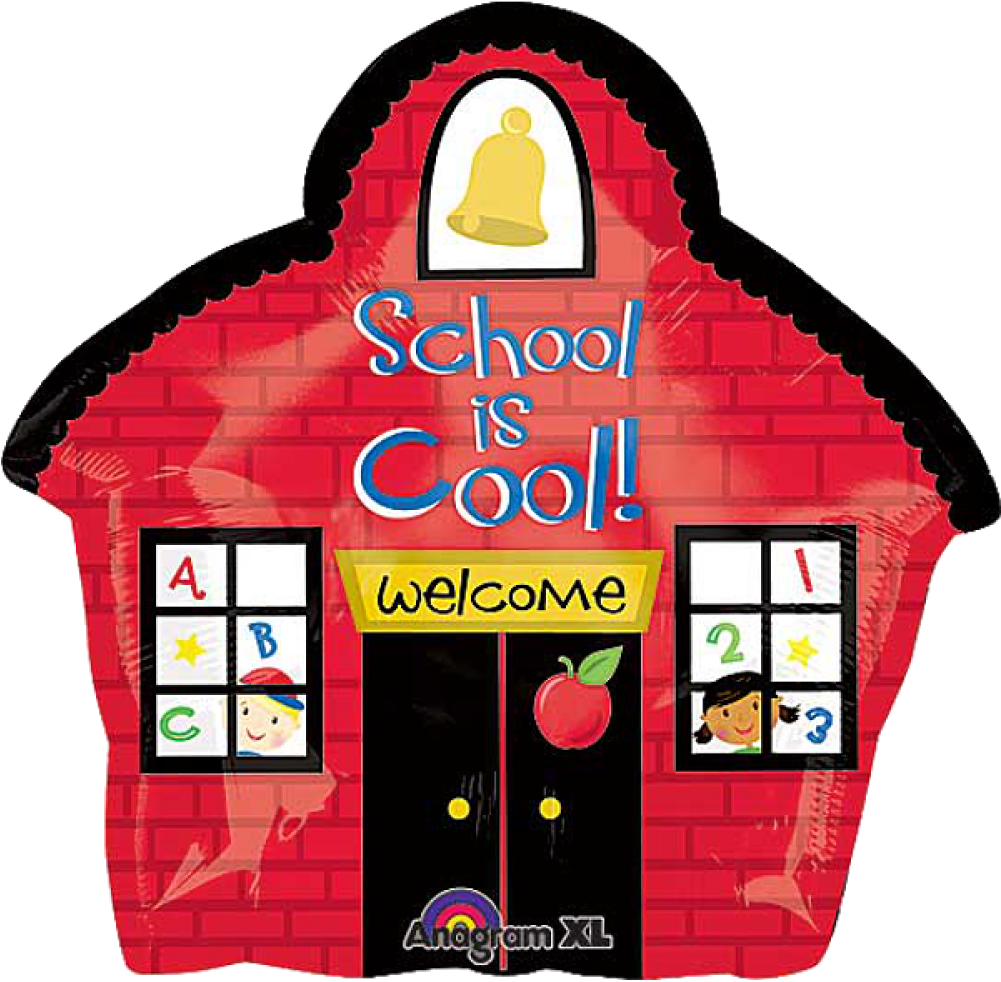 20" Junior Shape School House Balloon - Mylar Balloons Clipart (1000x1000), Png Download