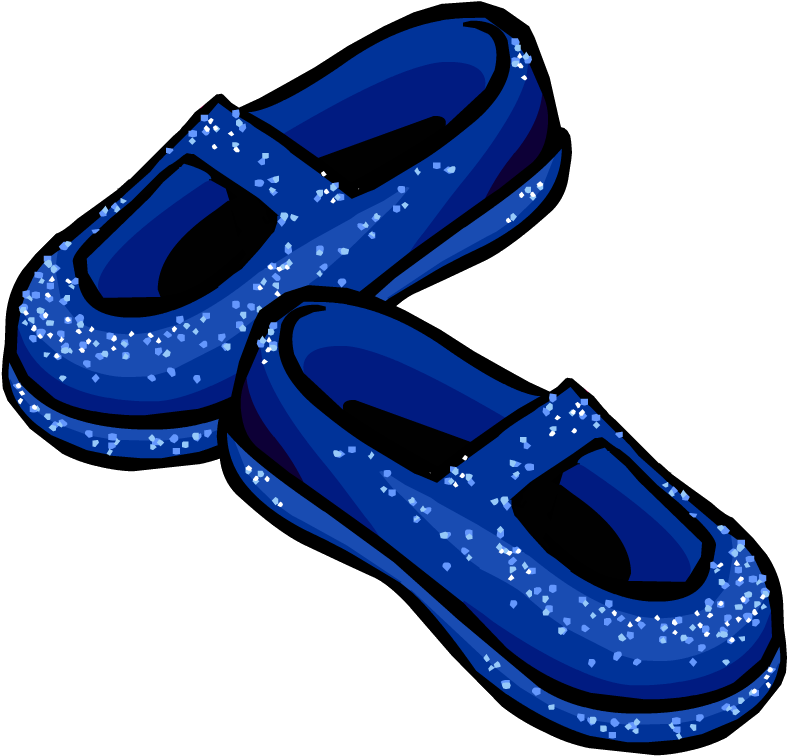 Blue Stardust Slippers - Club Penguin Stardust Slippers Clipart (850x835), Png Download