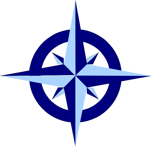 Blue Compass Rose Clipart (600x577), Png Download