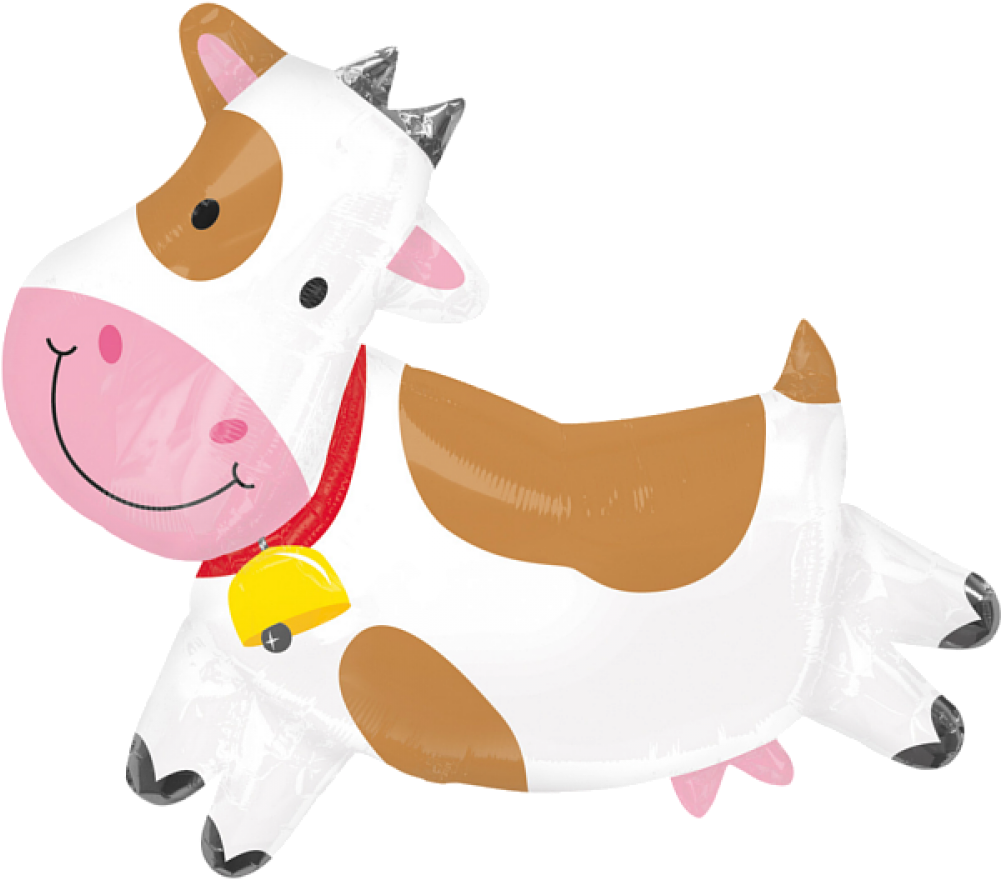 30" Friendly Cow Shape Mylar Balloon - Mylar Balloons Clipart (1000x1000), Png Download