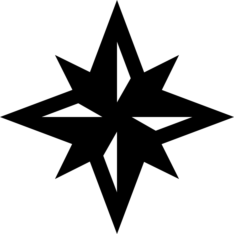 Compass Rose Rubber Stamp - Star Symbol Png Clipart (600x600), Png Download
