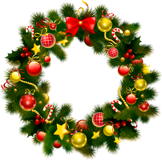 Clip Arts Related To - Christmas Wreath - Png Download (615x605), Png Download