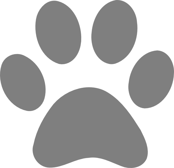 Lion Paw Print Png - Grey Paw Print Clipart (600x578), Png Download