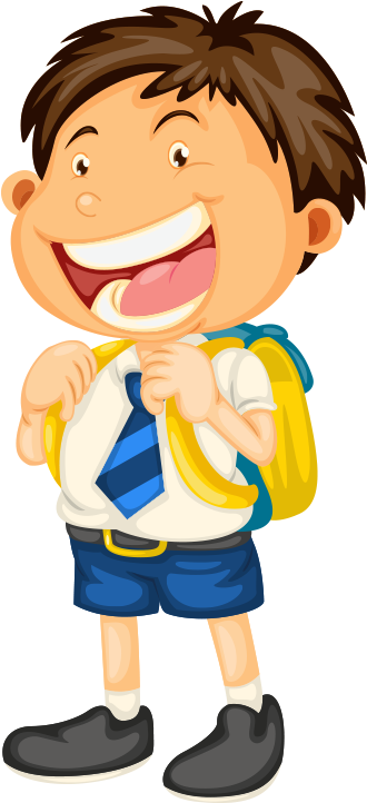 Boy Going To School Cartoon Clipart (475x1024), Png Download