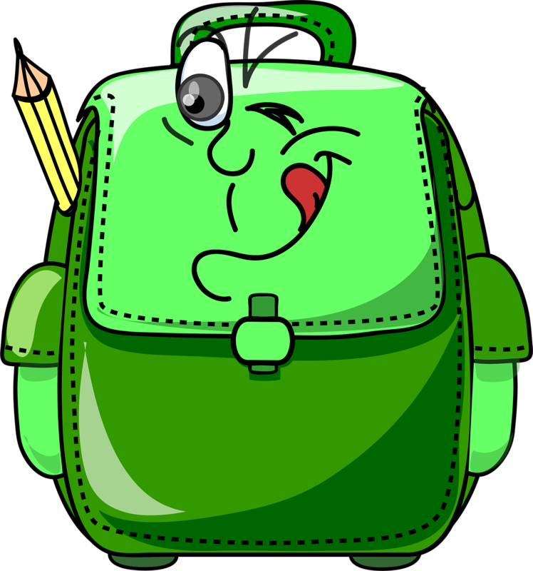 Яндекс - Фотки - Green School Bag Clipart - Png Download (748x800), Png Download