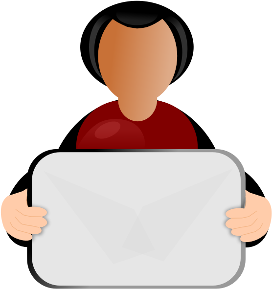 Clipart Royalty Free Download Person Clip Art At Clker - Man Holding Sign Clipart - Png Download (564x600), Png Download