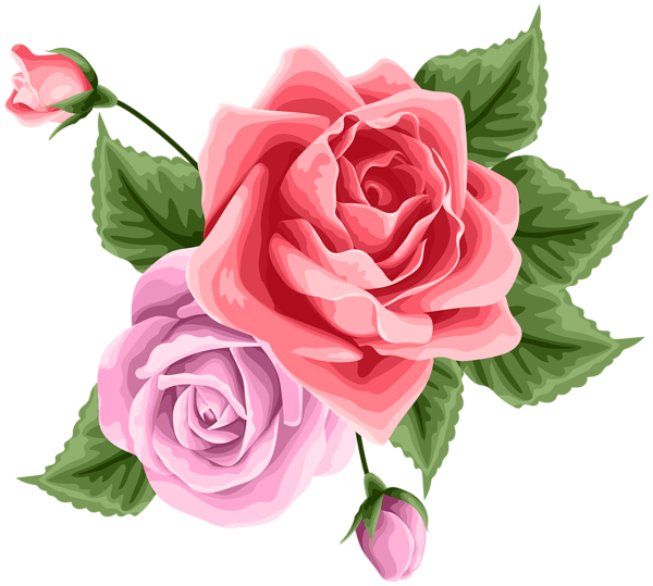 Rose Decoration Transparent Png Clip Art - Portable Network Graphics (600x539), Png Download