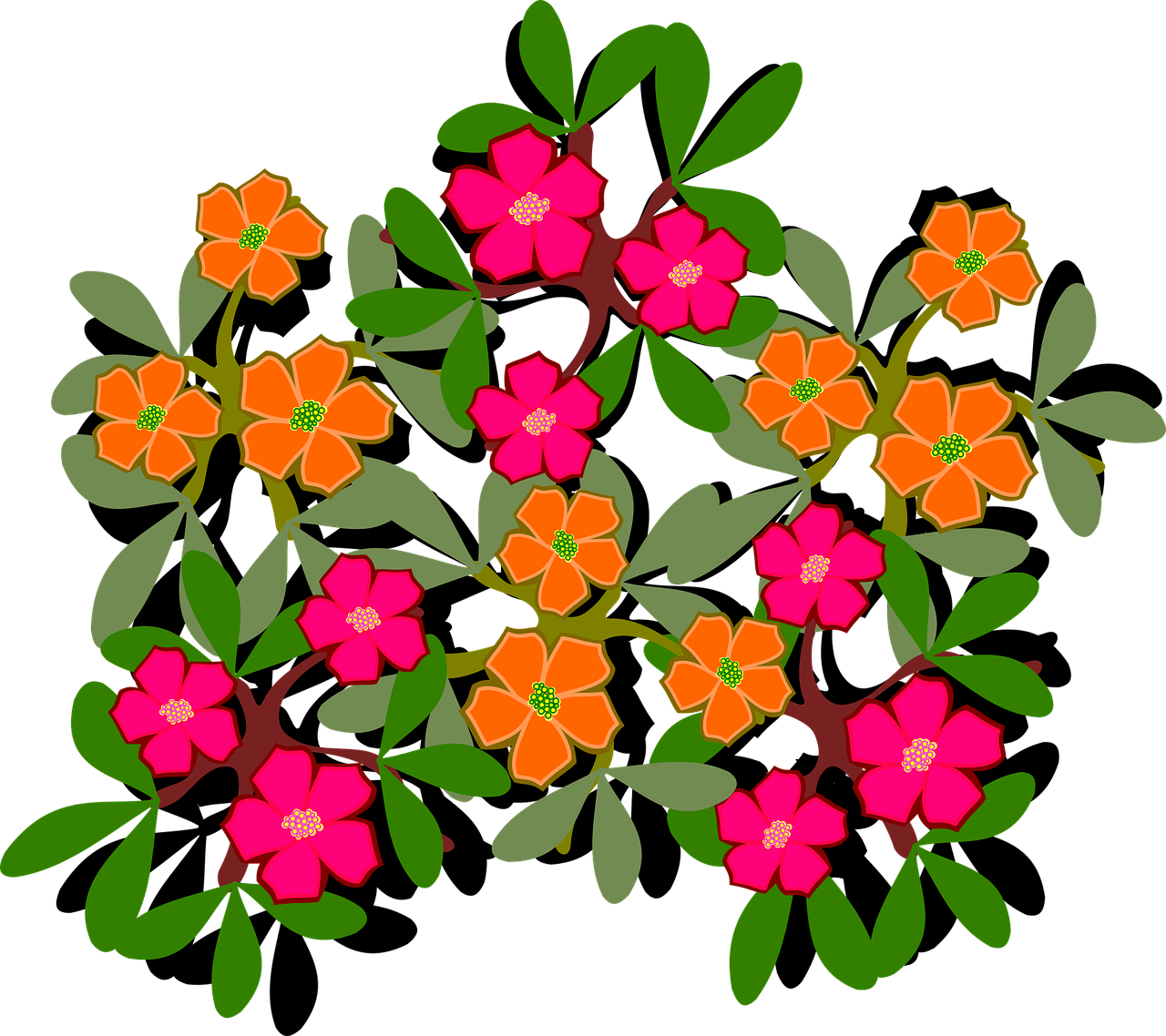 Floral Design Cut Flowers Plant Drawing - Clip Art Portulaca - Png Download (750x750), Png Download