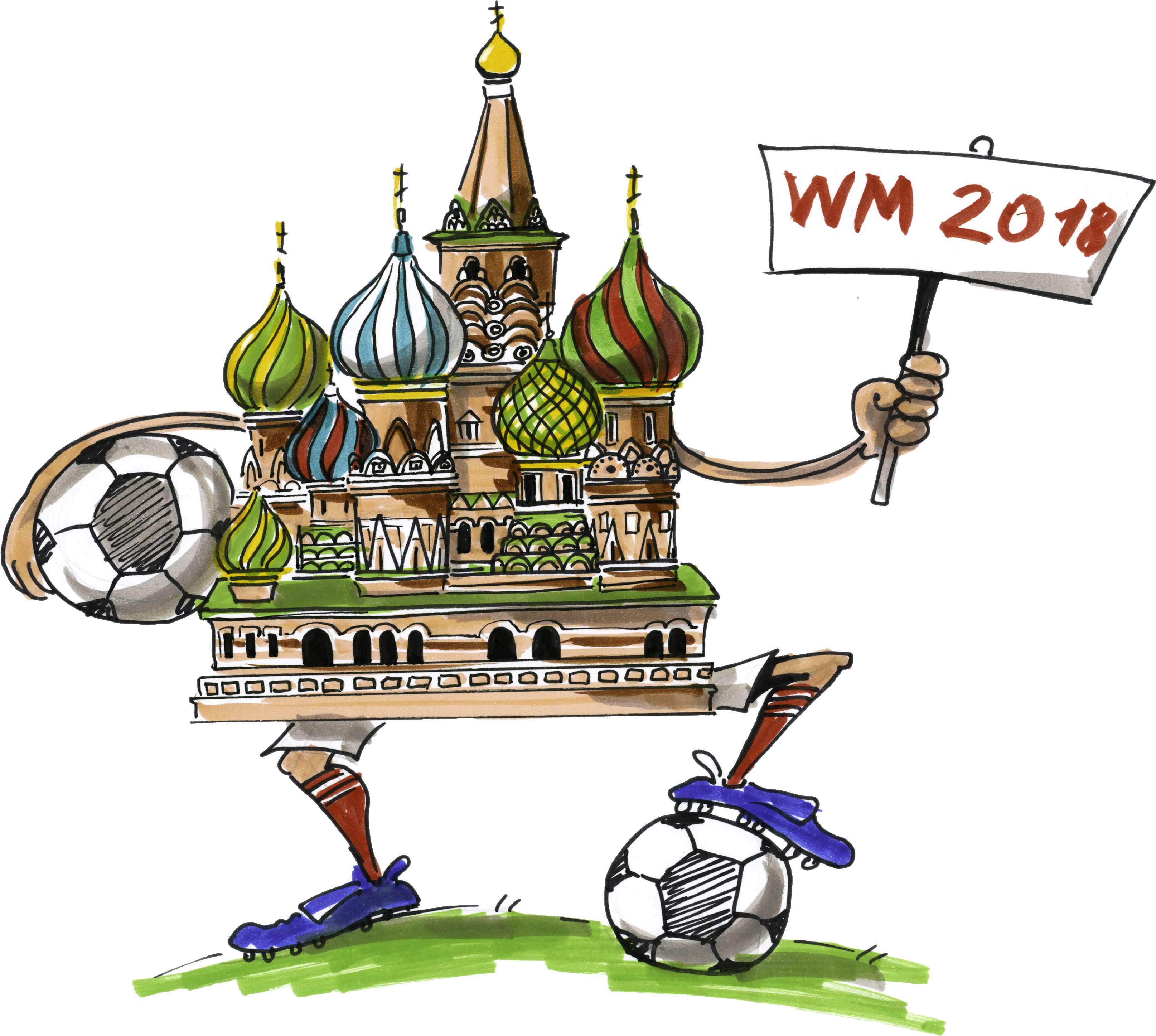 Fussball Russland Wm - Fußball Wm 2018 Comic Clipart (3297x2964), Png Download