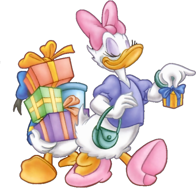 Donald Duck Clipart Disney Cars - Donald Duck Daisy Duck Shopping - Png Download (650x622), Png Download