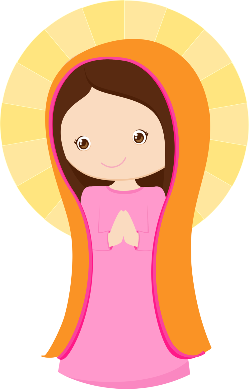 Virgen María, Ruega Por Nosotros - Virgen Maria De Guadalupe Caricatura Clipart (575x900), Png Download