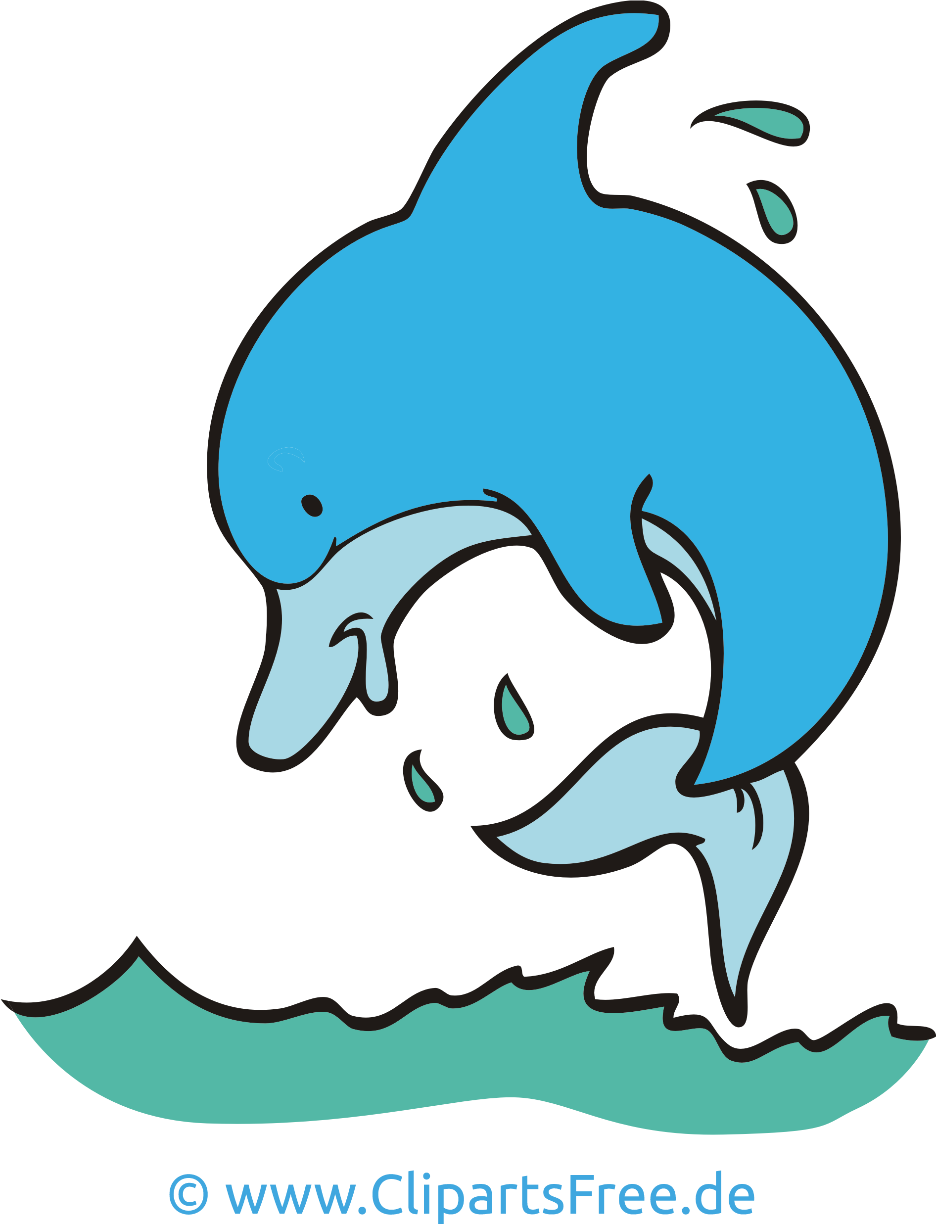 Clipart Cartoons Kostenlos - Delfin Clipart - Png Download (2268x2636), Png Download