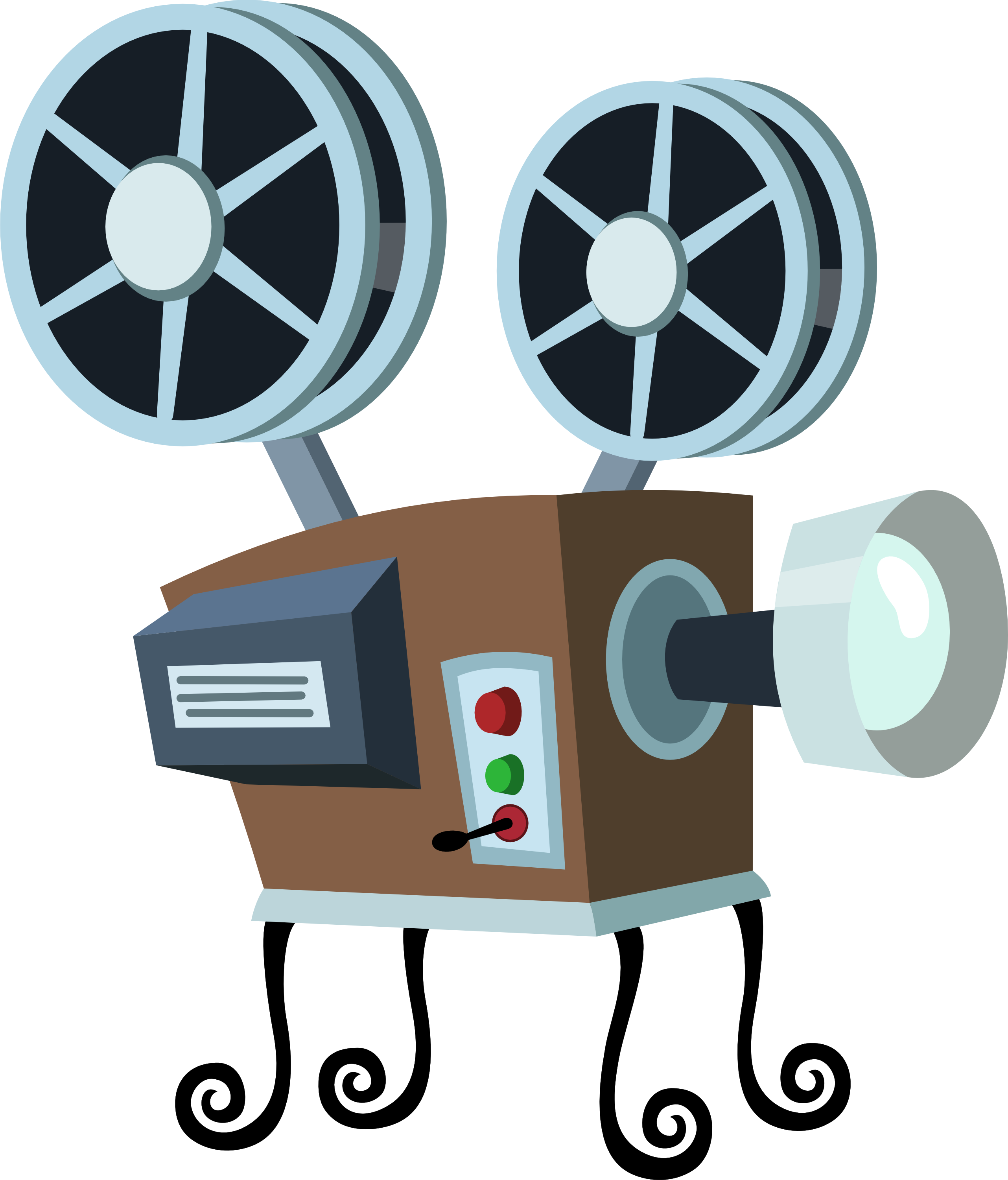 See Here Movie Clipart Black And White Images Download - Movie Projector Cartoon Png Transparent Png (2563x3000), Png Download