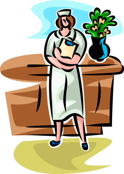 Vector Library Library Nurse With Image Illustration - Illustration Clipart (498x700), Png Download