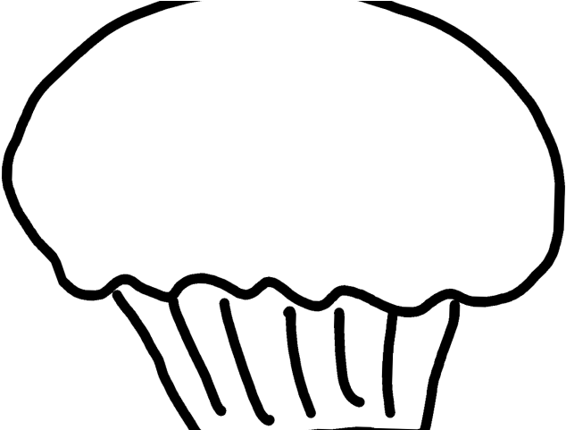 Drawn Cupcake Clip Art Line - Clip Art Cupcake Black And White - Png Download (640x480), Png Download