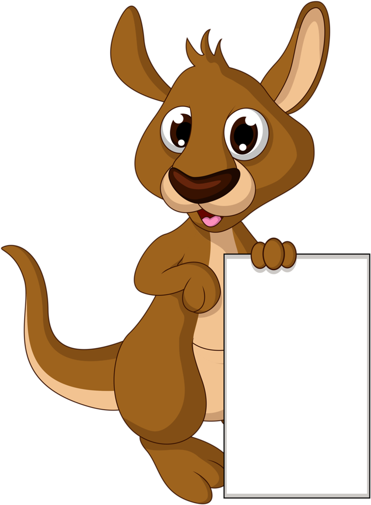 Tag Toppers Name Tags, Kangaroo, Animal Posters, Lessons - Cartoon Kangaroo Clipart (757x1024), Png Download