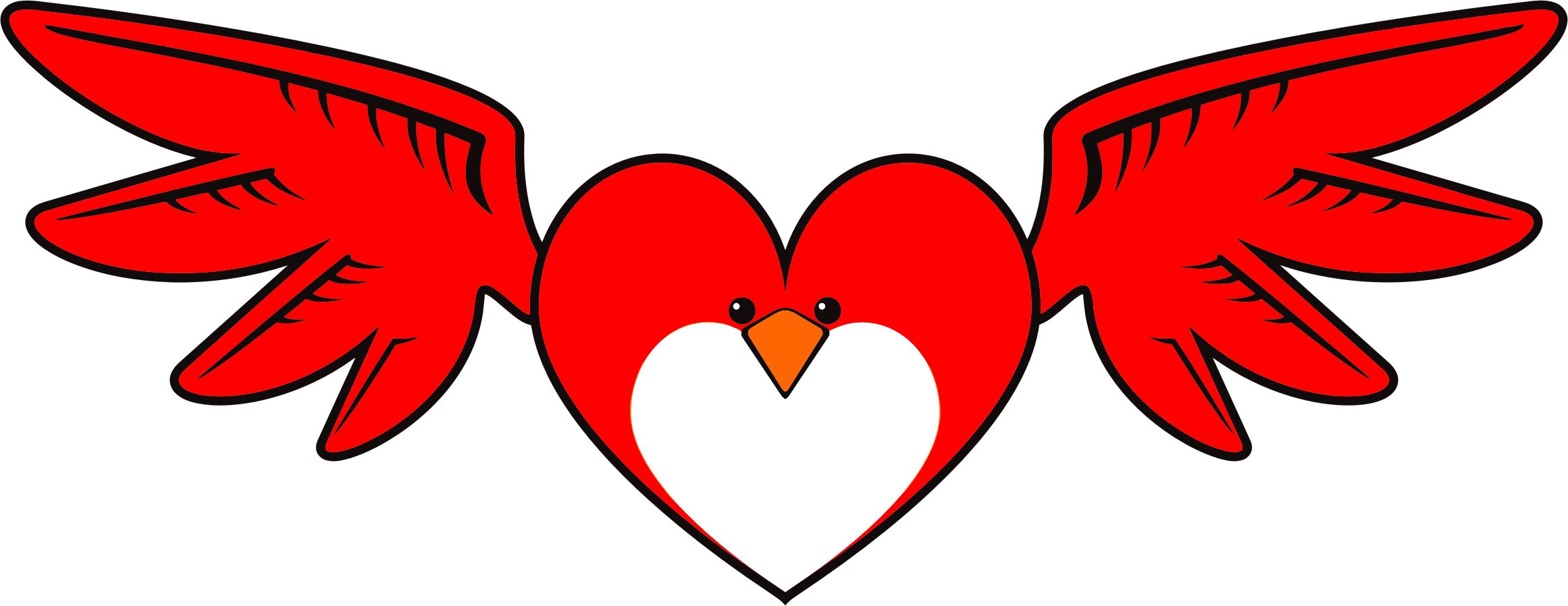 Addition Clipart Kinder Math - Heart With Bird - Png Download (2322x898), Png Download