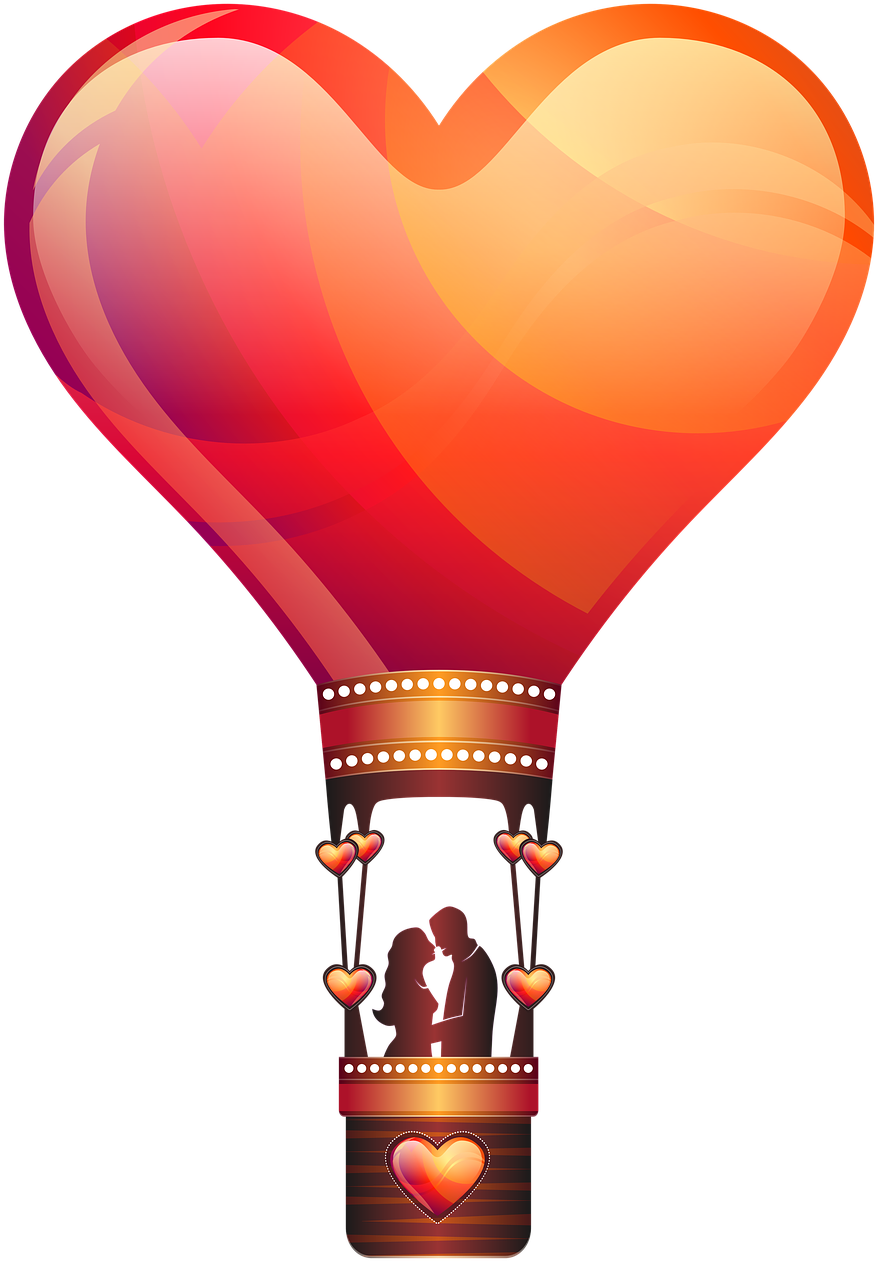 Encouragement - Hot Air Balloon Heart Png Clipart (504x720), Png Download