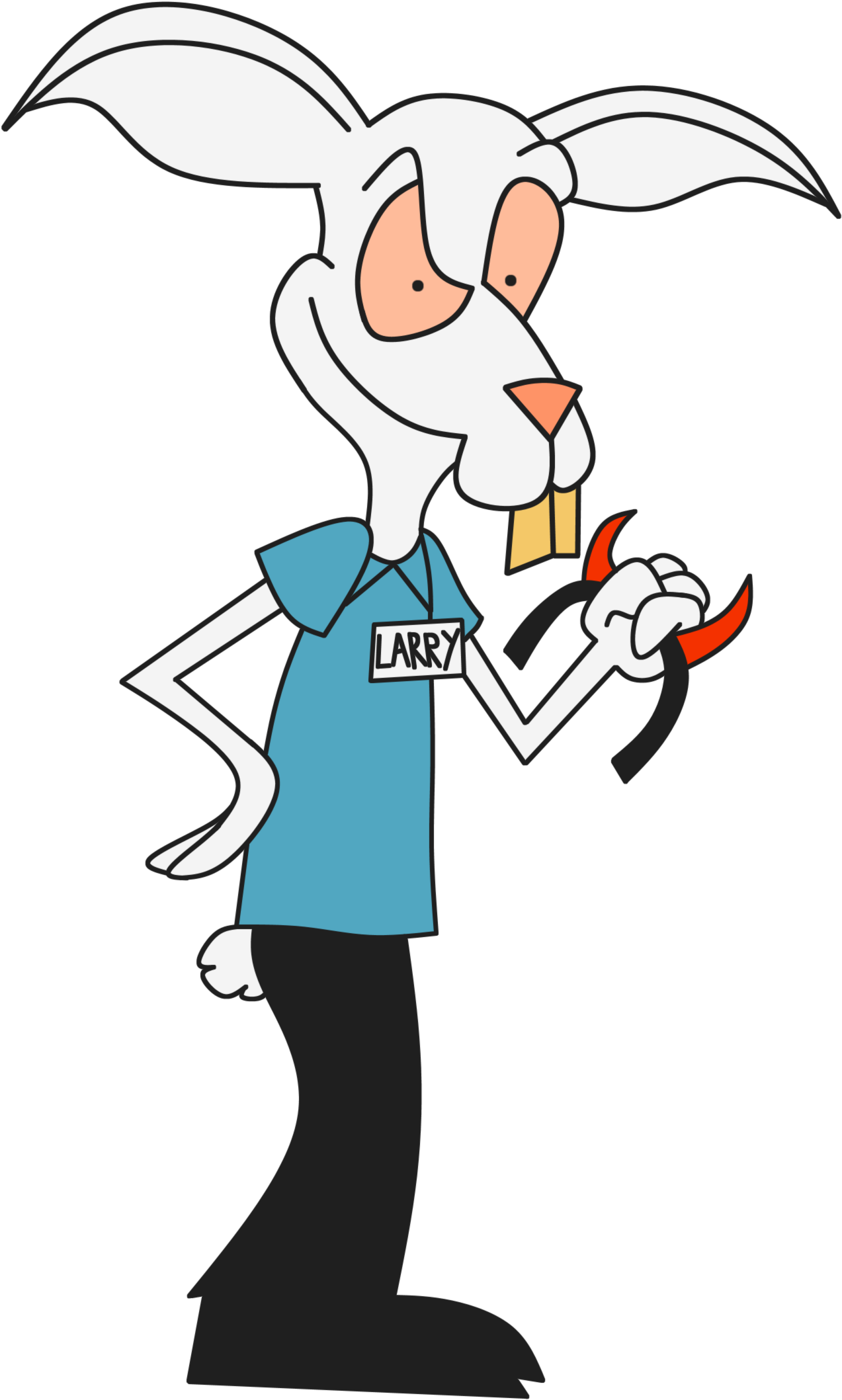 From Behind The Counter, Larry Pulled Out A Pair Of - Cartoon Clipart (1360x2196), Png Download