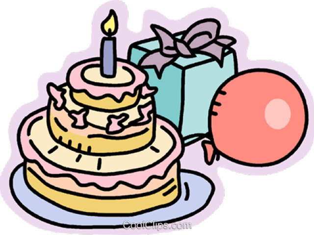 Baloes E Bolo De Aniversario Clipart (640x480), Png Download
