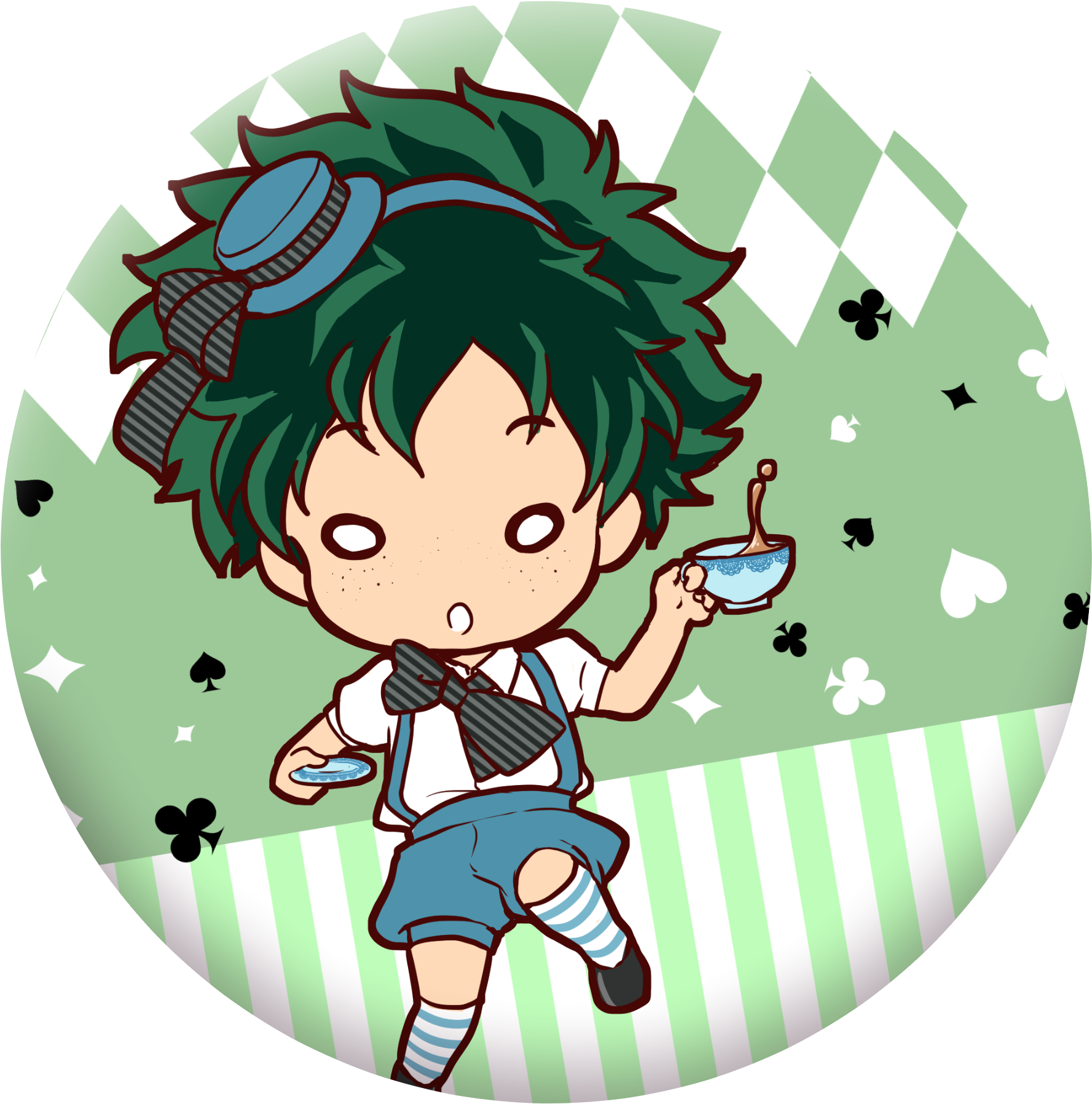 [preorder] Hero In Wonderland Tea Party Pin Buttons - Pin-back Button Clipart (1970x1906), Png Download