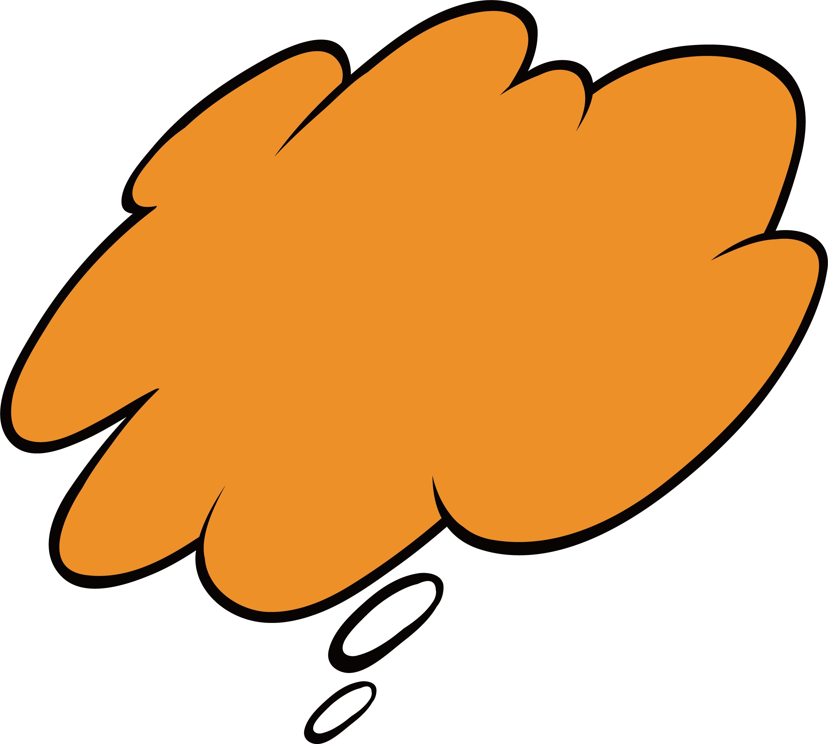 Dialogue Clip Art Orange Thinking Bubbles - Dialogo Burbujas Pensamientos Png Transparent Png (2709x2433), Png Download