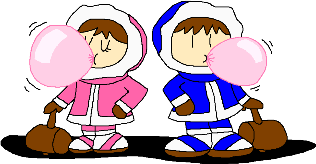 Ice Climbers Blowing Bubble Gum By Pokegirlrules - Drawing Clipart (1005x524), Png Download