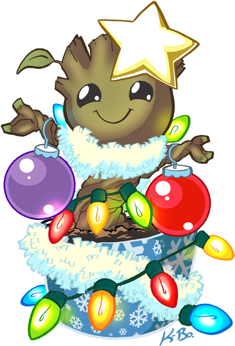 Elbow Clipart Force - Groot Christmas - Png Download (500x716), Png Download