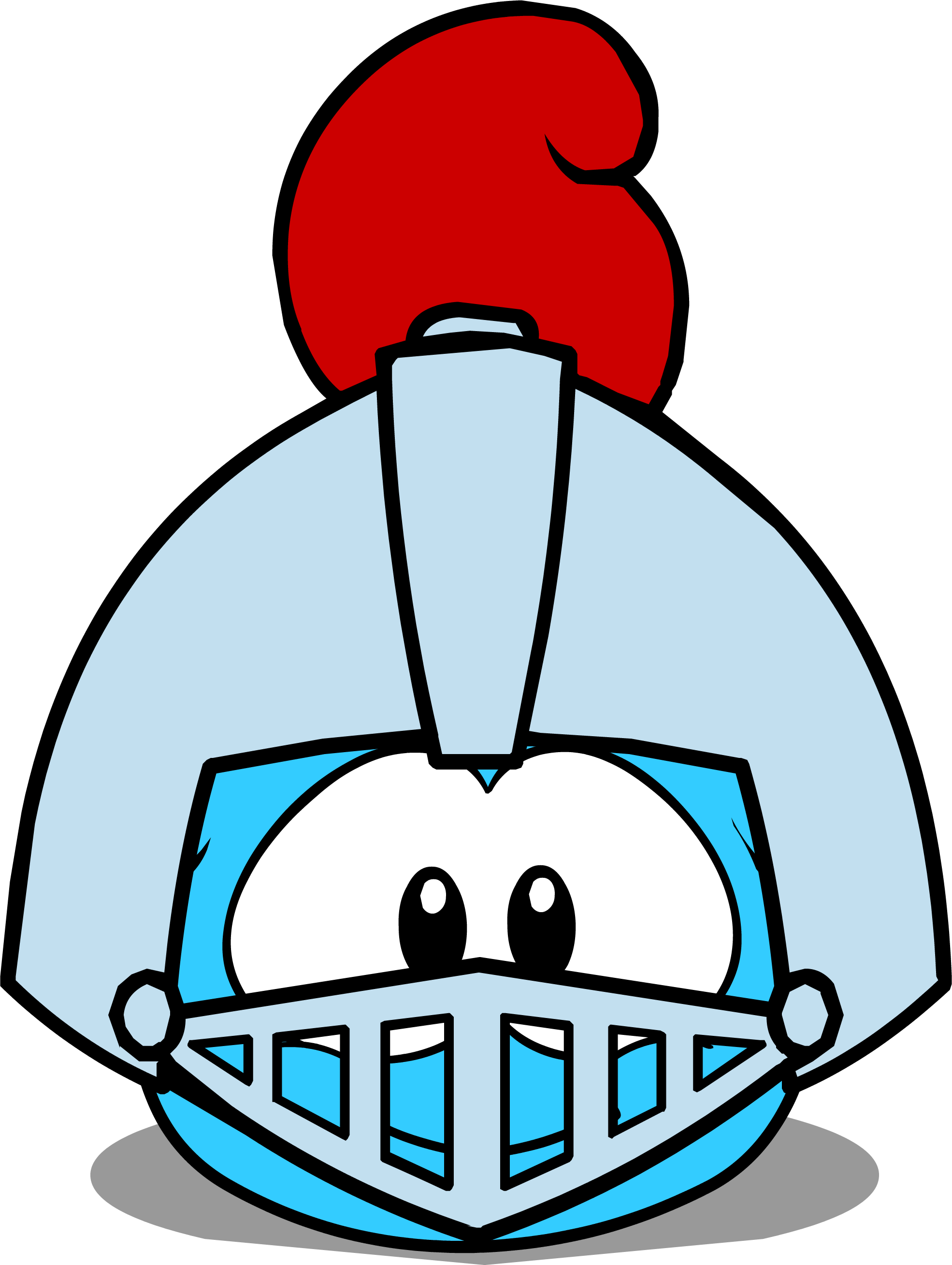 Puffle Hats Knight Helmet Id 81 Igloo - Club Penguin Puffle Hat Clipart (1970x2617), Png Download