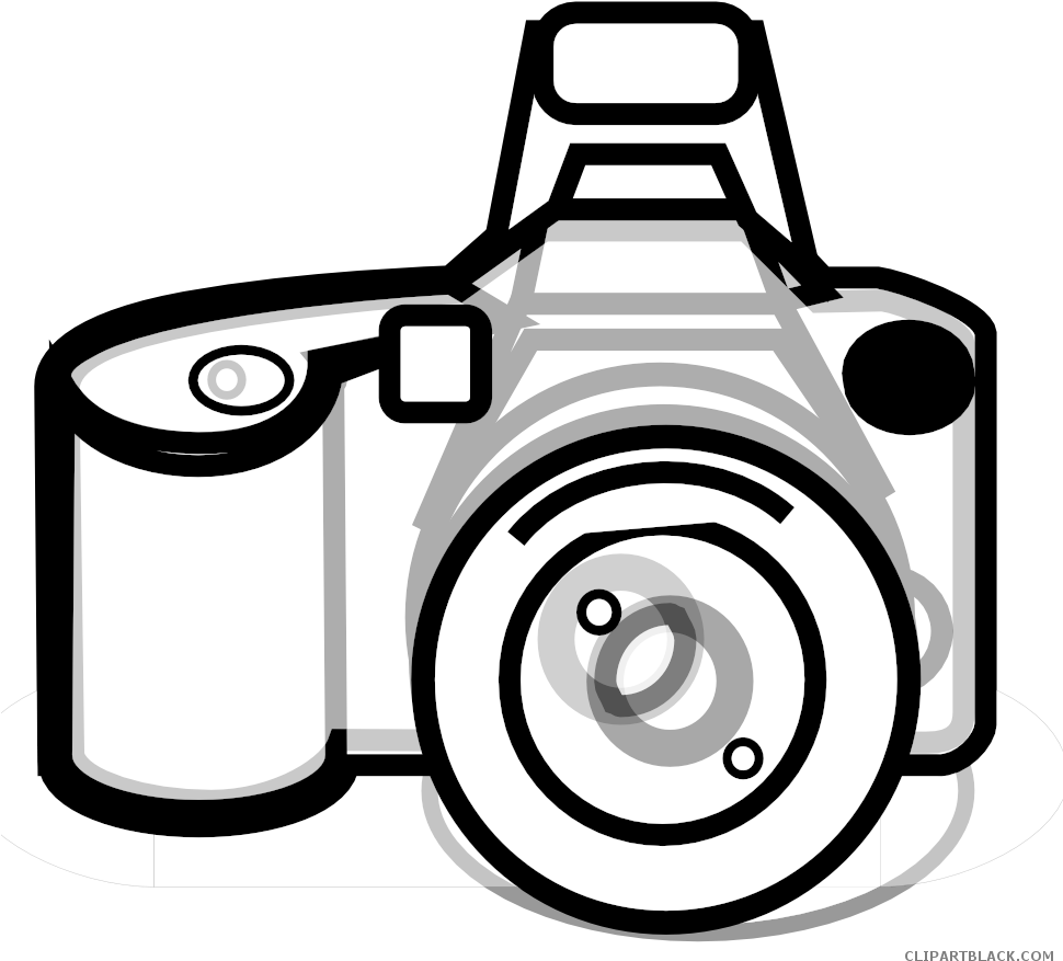 Clip Art Freeuse Stock Camera Black And White Clipart - Clip Art Camera Dslr Png Transparent Png (969x969), Png Download