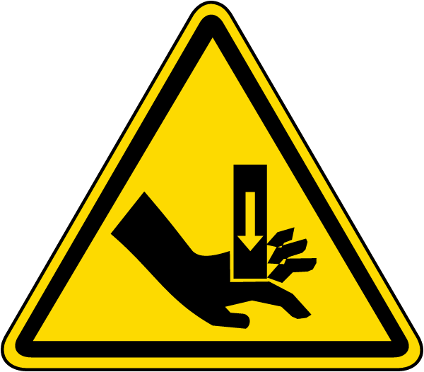 Hand Crush Warning Label Hand Crush Warning Sign Clipart Full Size