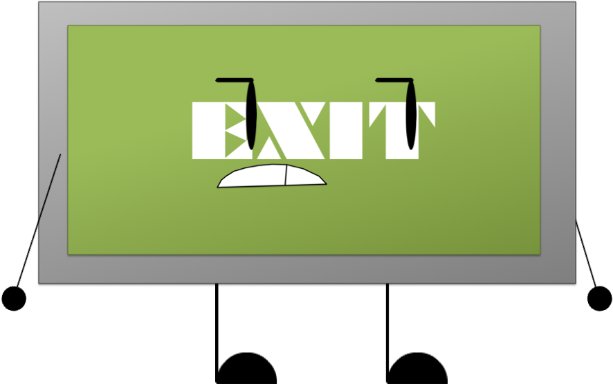 Exit Sign - Esnewpose - Exit Sign Clipart (893x558), Png Download
