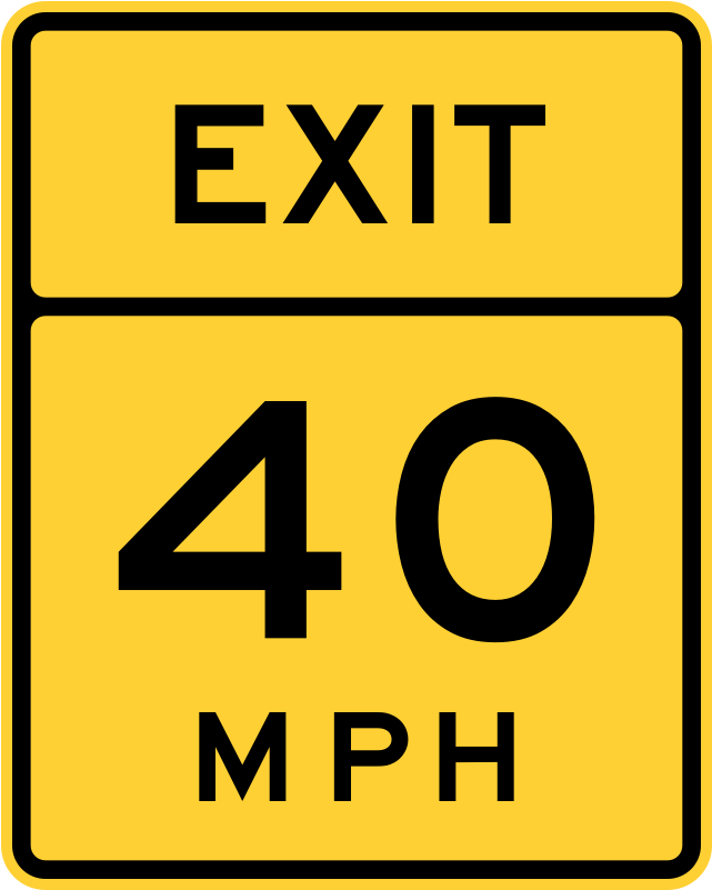 Exit Speed - Exit Speed Limit Sign Clipart (800x800), Png Download