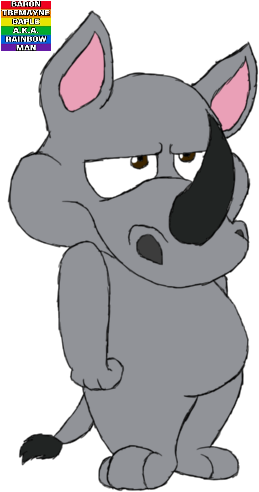 Rhino - Cartoon Clipart (540x1000), Png Download