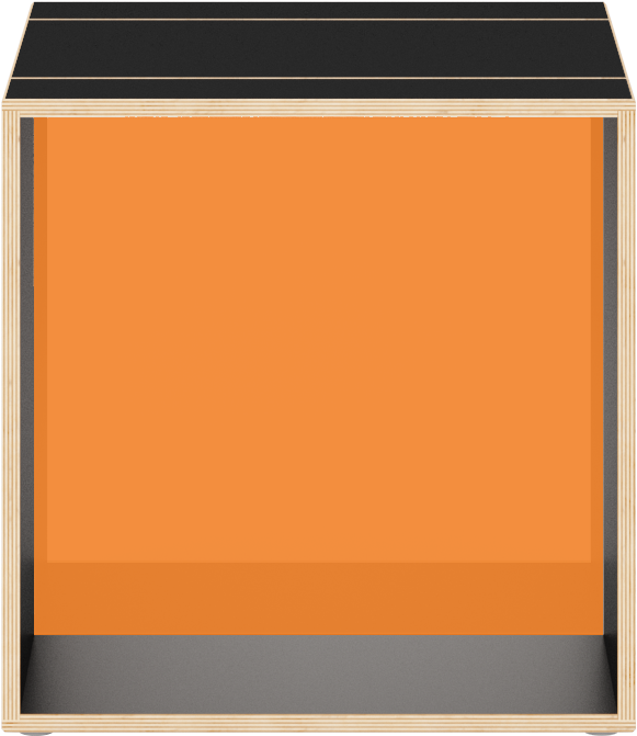 Black Cube With Glossy Transparent Acrylic Glass Amber - Wood Clipart (644x734), Png Download