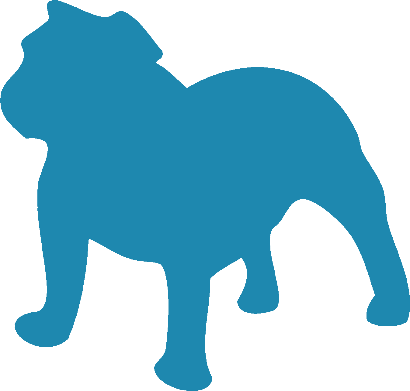 Badger Bulldogs - English Bulldog Black And White Clipart - Png Download (1418x1327), Png Download