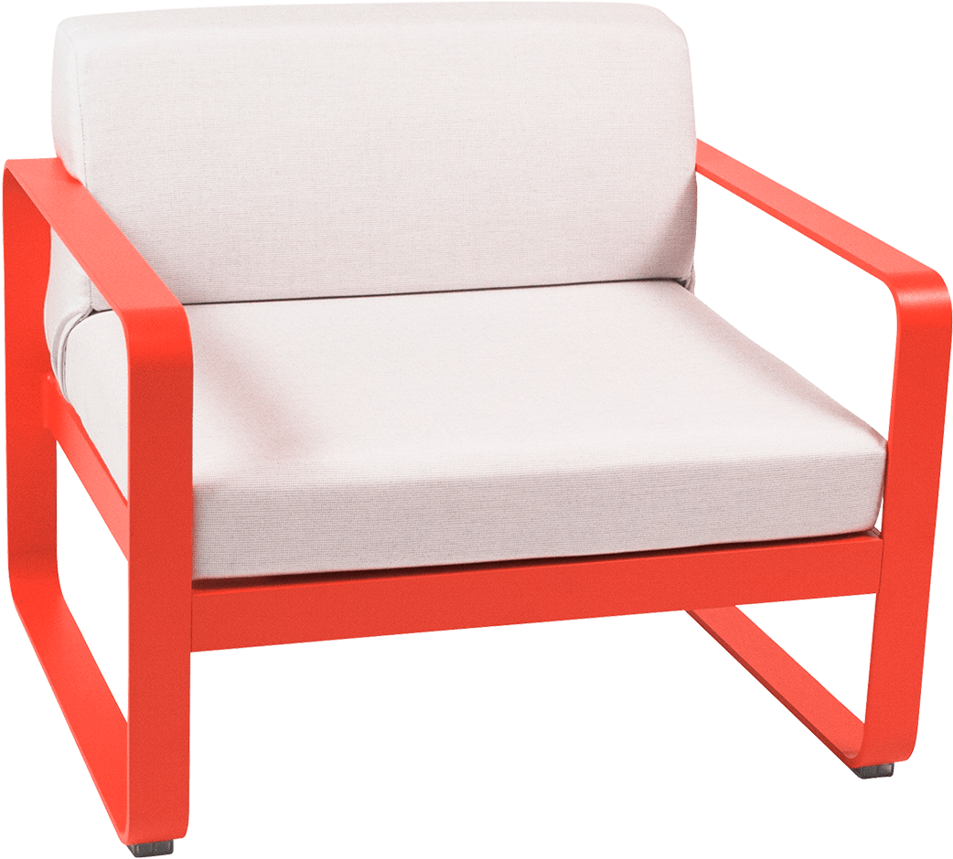 Bellevie Armchair With Off White Cushions Garden Armchair - Fermob Bellevie Armchair Clipart (1100x1100), Png Download